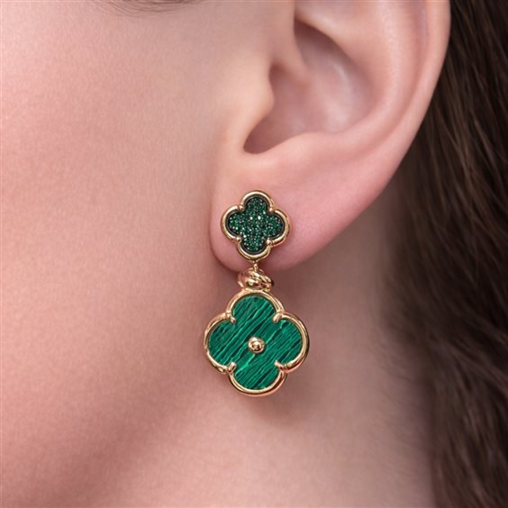 Boucles d'oreilles Lucos Femme in Argent Malachite ESOR D73 - ESOR D73
